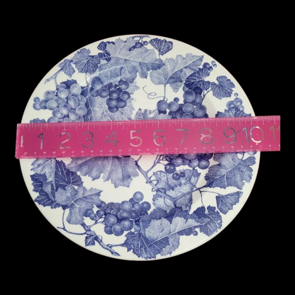 Vintage Crate&Barrel Blue Grape Leaves and Vine Dinner Plate